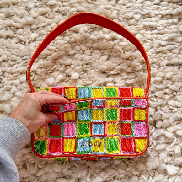 STAUD Beaded Tommy Bag in Geometric Pattern - Picture 7 of 14